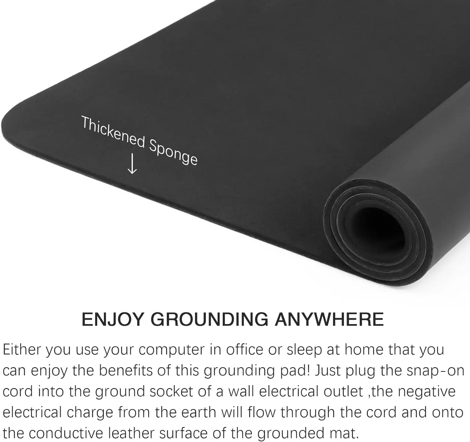 MAXSHARER Earthing 40*60cm SBR Sponge Mouse mat Grounding sleep mat conductive leather foot mat desk mat for Better healthy